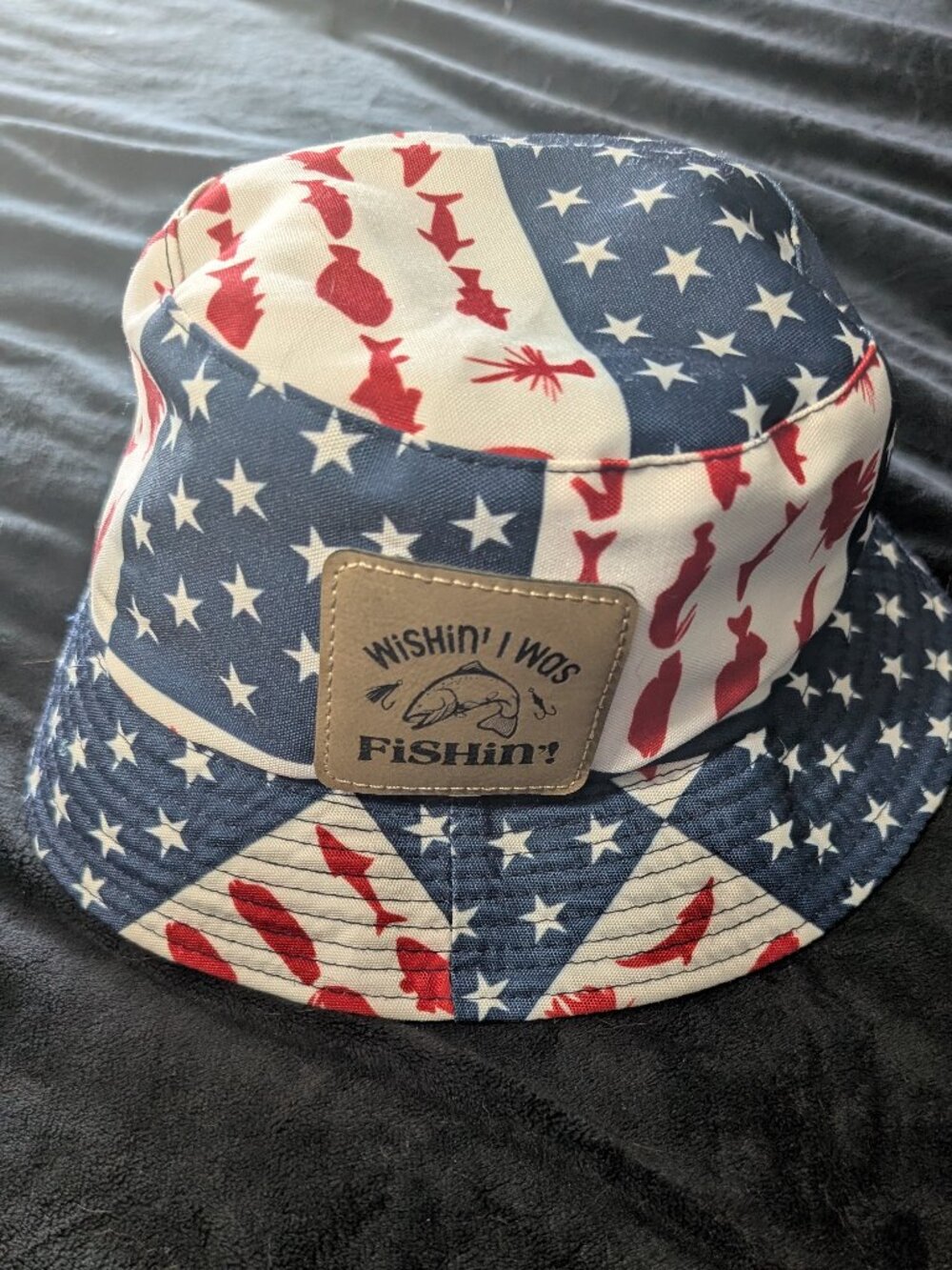 Kids Fishing hat - Patriotic American Flag bucket hat - NEW (reversible)